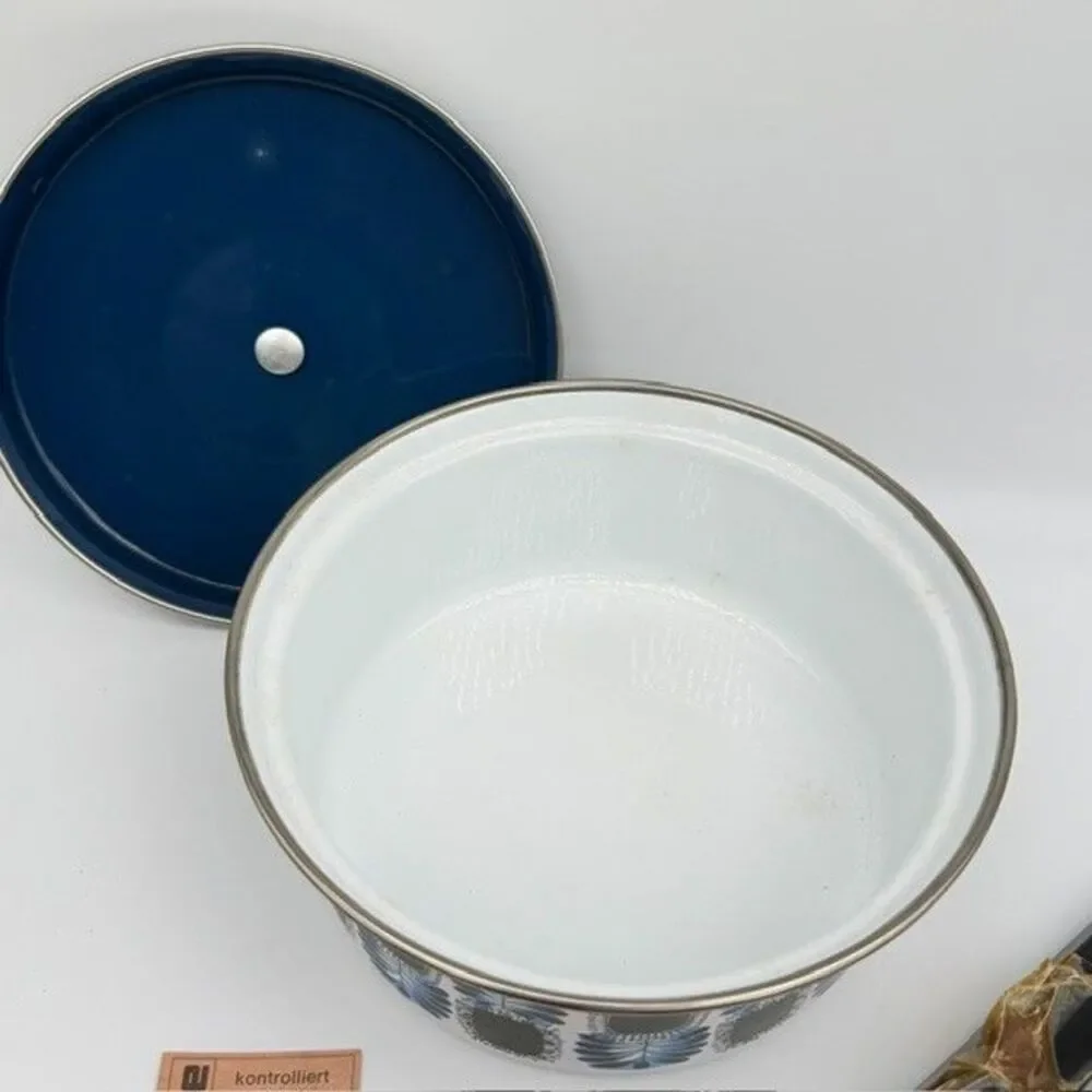 Austria Email Universal 7” Saucepan Enamel Peacock Blue Green ST-16 Vintage NEW